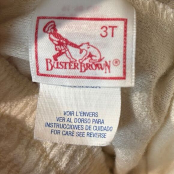 Vintage Buster Brown Toddler Pants 3T Quilted Ivory USA Made 80s 90s - Picture 4 of 7